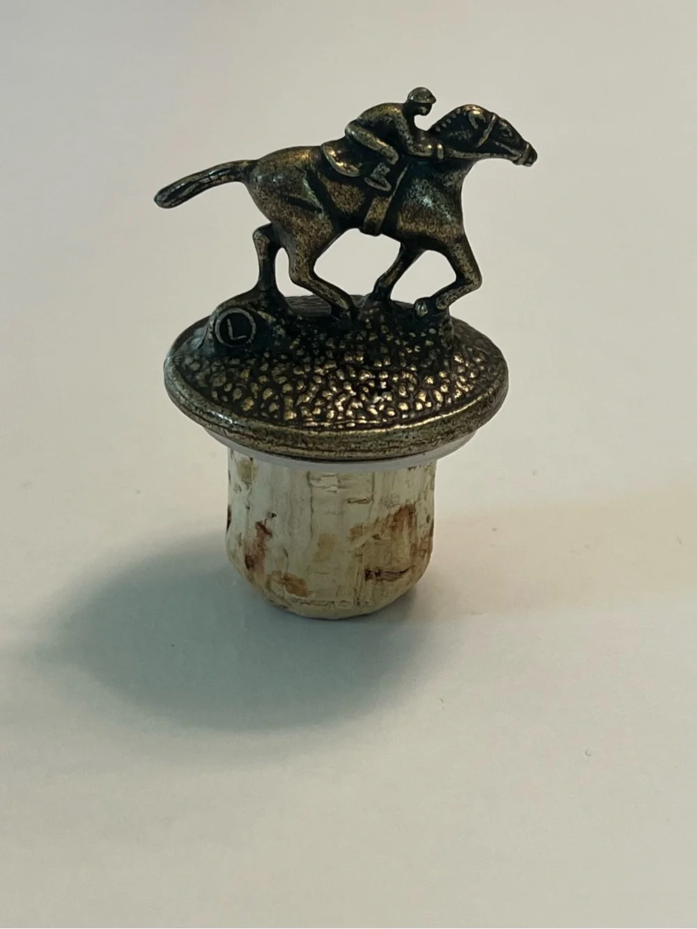 Blanton’s Single Barrel Bourbon Whiskey Horse and Jockey Cork Stopper Letter L